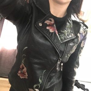 Floral Leather Jacket